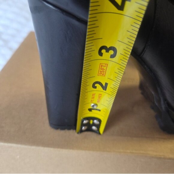 Sleek Black All Saints Heeled Boots with Chunky Heel - Picture 7 of 15